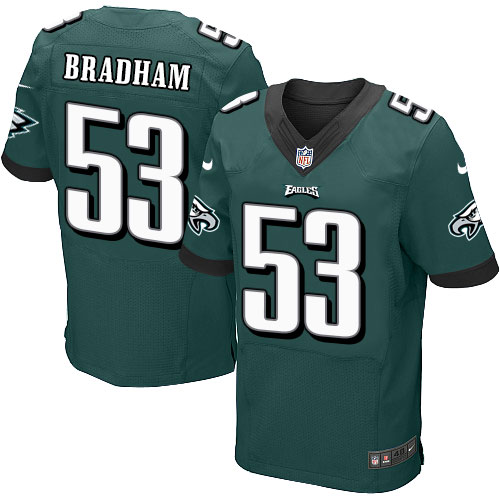 Men's Elite Nigel Bradham Nike Jersey Midnight Green Home - #53 NFL Philadelphia Eagles